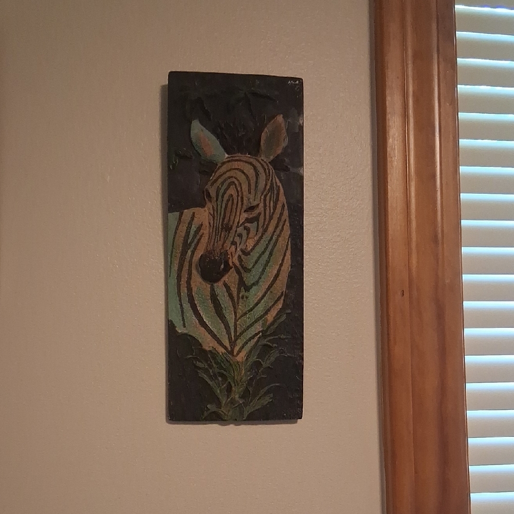 Zebra Wall Art Decor - Black and Green